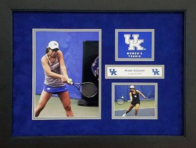 Collage of women's tennis player and logo.